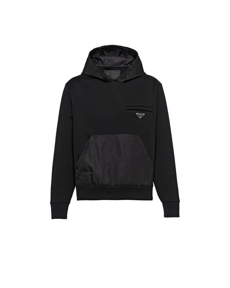 prada leather hoodie|prada nylon wrap hoodie.